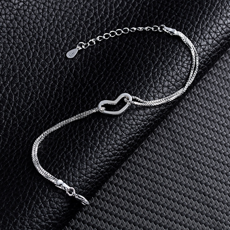 rinhoo s925 sterling silver bracelets link chain charm bracelet